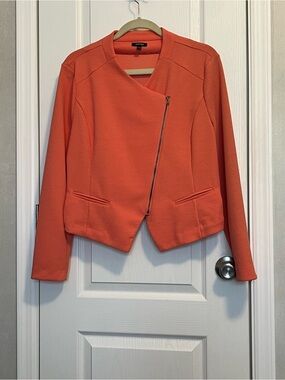 Jacket short zip up front textured Orange Sherbert